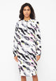 Second hand blouse dress NURA from LENZING™ ECOVERO™ - Violet / Lime (Zebra) - S