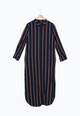 Second Hand Hemdblusenkleid STELLA aus LENZING™ ECOVERO™ - Midnight Blue / Light Camel (Stripes) - L