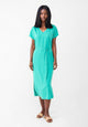 Second hand dress GBPHILINE relaxed fit from LENZING™ ECOVERO™ with belt - Amalfi Green - L