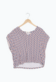 Second hand blouse shirt RUBY from LENZING™ ECOVERO™ - Terracotta / Blue (Geometric) - XL