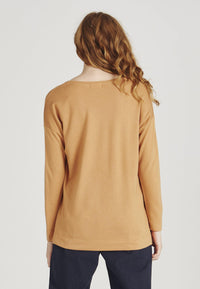 Second Hand Sweater JULES aus TENCEL™ Modal - Light Camel - Black - L