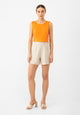 Second Hand Shorts GBCLEO aus Leinen mit elastischem Bund - Beige (Linen) - S