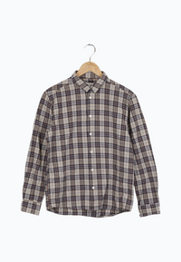 Second hand flannel shirt KENT made from organic cotton - Camel (Checks) - S