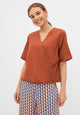 Givn Berlin Wickelbluse MISHA aus TENCEL™ REFIBRA™ Lyocell Blouse Terracotta (Refibra)