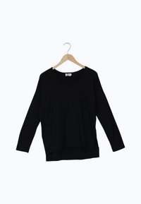 Second Hand Sweater JULES aus TENCEL™ Modal - Light Camel - Black - L