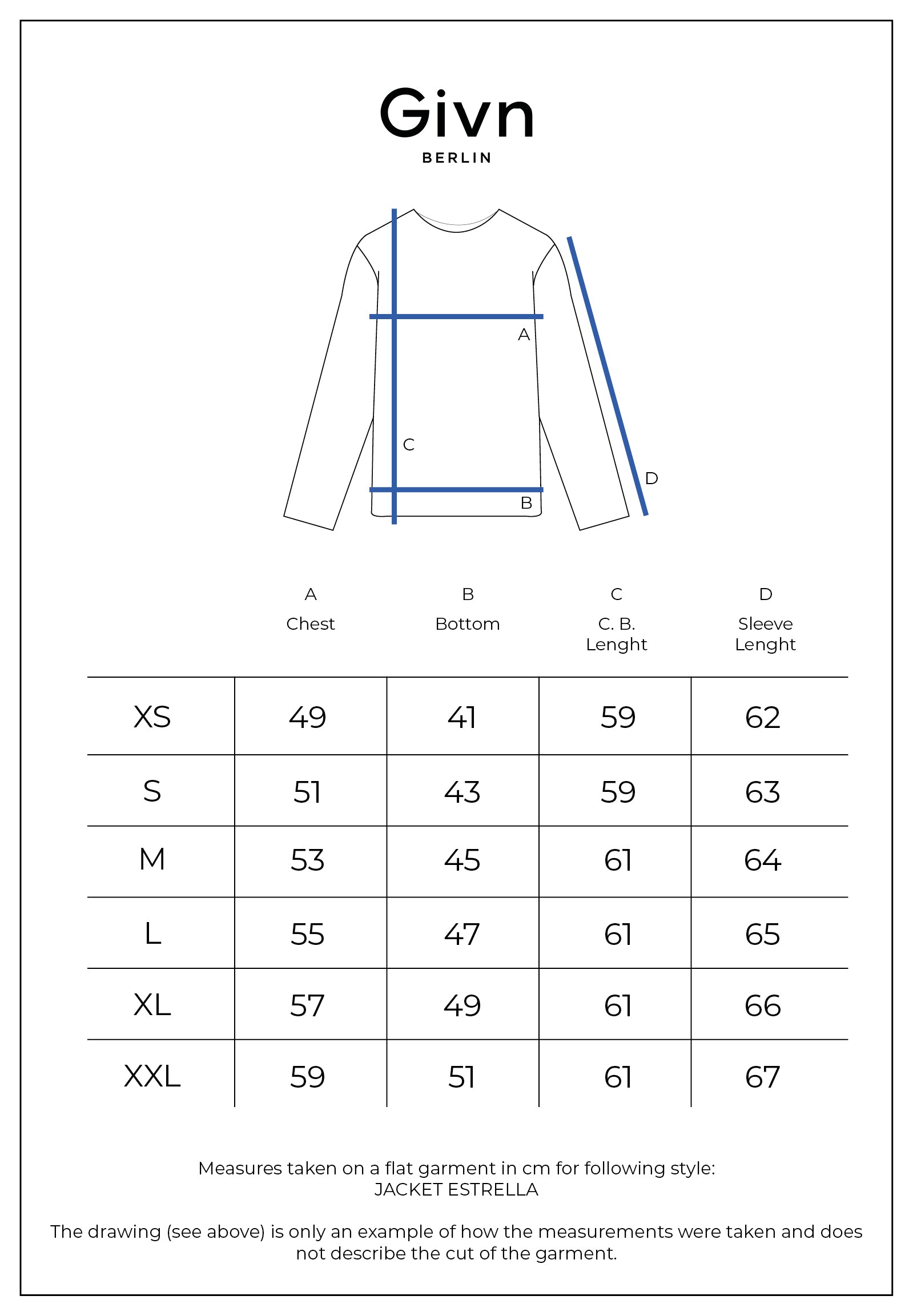 Givn Berlin Blousonjacke GBESTRELLA aus Bio-Baumwolle Jacket Arctic Blue