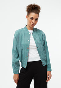 Givn Berlin Blousonjacke GBLORELLA relaxed aus TENCEL™ mit Peach-Effekt Jacket Graphite Green (Tencel)
