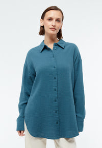 Givn Berlin Bluse GBCOSIMA oversize aus Bio-Baumwolle Blouse Basalt (Musselin)