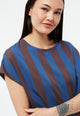 Givn Berlin Bluse GBFENNA aus LENZING™ ECOVERO™ Blouse Blazing Blue / Chocolate Brown (Stripes)