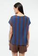 Givn Berlin Bluse GBFENNA aus LENZING™ ECOVERO™ Blouse Blazing Blue / Chocolate Brown (Stripes)
