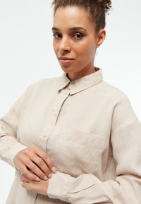 Givn Berlin Blusenhemd GBNADA aus Leinen Blouse Oat Beige (Linen)