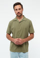 Givn Berlin Bowling-Shirt GBBARIK aus Bio-Baumwoll Seersucker Buttoned Shirt Faded Olive (Structure)