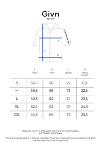 Givn Berlin Bowling-Shirt GBBARIK aus Bio-Baumwoll Seersucker Buttoned Shirt Midnight Blue (Structure)
