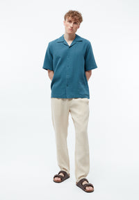 Givn Berlin Bowling-Shirt GBLUCA relaxed aus Bio-Baumwoll Musselin Buttoned Shirt Basalt (Musselin)