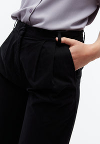 Givn Berlin Bundfaltenhose GBLIZZY aus Bio-Baumwoll Twill Trousers Black