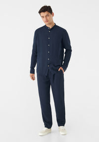 Givn Berlin Leinenhose GBERIC mit Tunnelzug Trousers Midnight Blue (Linen)