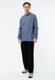 Givn Berlin Flanellhemd GBWES in lockerer Passform Buttoned Shirt Yale Blue
