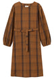 Givn Berlin Flanellkleid ALINE aus Bio-Baumwolle Dress Brown / Blue / Oak (Checked)