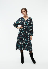 Givn Berlin GBAnissa Dress Black / Dark Teal (Flowers)