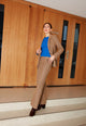 Givn Berlin Flanellhose GBBEATRICE aus Bio-Baumwolle Trousers Beige / Grey (Melange)