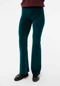 Givn Berlin Samthose GBELODIE flared leg aus Bio-Baumwolle Trousers Dark Teal
