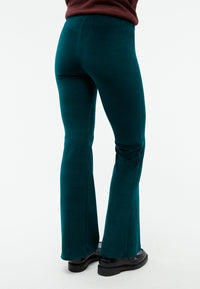 Givn Berlin Samthose GBELODIE flared leg aus Bio-Baumwolle Trousers Dark Teal