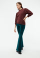 Givn Berlin Samthose GBELODIE flared leg aus Bio-Baumwolle Trousers Dark Teal