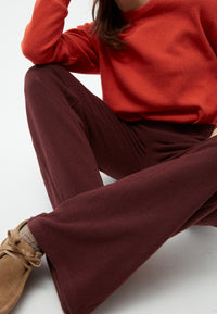 Givn Berlin Hose GBELSIE aus recycelter Baumwolle mit weitem Bein Trousers Aubergine