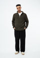 Givn Berlin Strick-Troyer GBFINNEGAN aus Bio-Baumwolle mit Reißverschluss Sweater Dark Olive