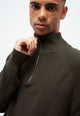 Givn Berlin Strick-Troyer GBFINNEGAN aus Bio-Baumwolle mit Reißverschluss Sweater Dark Olive