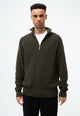 Givn Berlin Strick-Troyer GBFINNEGAN aus Bio-Baumwolle mit Reißverschluss Sweater Dark Olive