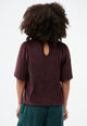 Givn Berlin Samtbluse GBJANKA aus Bio-Baumwolle mit Puffärmeln Blouse Midnight Plum