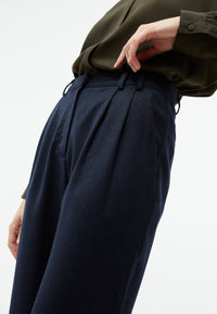 Givn Berlin Hose GBLIZ aus Wolle mit weitem Bein Trousers Midnight Blue