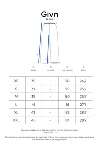 Givn Berlin Hose GBLIZ aus Wolle mit weitem Bein Trousers Midnight Blue