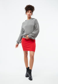 Givn Berlin Strickpullover GBMARIELLA relaxed Fit aus Bio-Baumwolle mit Kaputze Sweater Graphite Grey