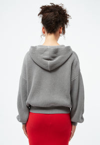 Givn Berlin Strickpullover GBMARIELLA relaxed Fit aus Bio-Baumwolle mit Kaputze Sweater Graphite Grey