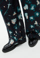 Givn Berlin Hose GBMARLA aus Cupro (Bemberg™) mit weitem Bein Trousers Black / Dark Teal (Flowers)