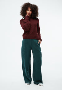 Givn Berlin Hose GBMARLA aus Cupro (Bemberg™) mit weitem Bein Trousers Dark Teal