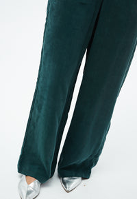Givn Berlin Hose GBMARLA aus Cupro (Bemberg™) mit weitem Bein Trousers Dark Teal