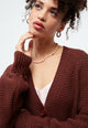 Givn Berlin Strickcardigan GBNELE relaxed Fit aus Bio-Baumwolle mit Struktur Cardigan Intense Rust