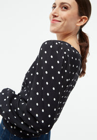 Givn Berlin Bluse GBTIARA aus LENZING™ ECOVERO™ Blouse Black / White (Polkadots)
