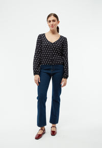 Givn Berlin Bluse GBTIARA aus LENZING™ ECOVERO™ Blouse Black / White (Polkadots)