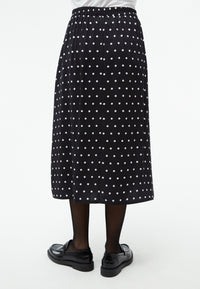 Givn Berlin Midi Rock GBVANA aus LENZING™ ECOVERO™ Skirt Black / White (Polkadots)