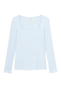 Givn Berlin Geripptes Longsleeve GBPATTY slim Fit aus Bio-Baumwolle Longsleeve Ice Blue (Rib)