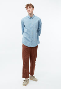 Givn Berlin Hemd GBFRANCIS aus Bio-Baumwolle im oversized Fit Buttoned Shirt Gentle Blue (Melange)