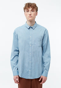 Givn Berlin Hemd GBFRANCIS aus Bio-Baumwolle im oversized Fit Buttoned Shirt Gentle Blue (Melange)