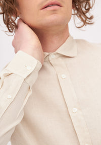 Givn Berlin Hemd GBKAMIL aus Leinen mit klassichem Umlegekragen Buttoned Shirt Beige (Linen)