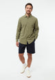 Givn Berlin Hemd GBYUVAL aus Bio-Baumwoll Seersucker Buttoned Shirt Faded Olive (Structure)
