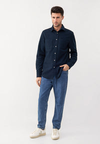 Givn Berlin Hemd OLIVER aus Bio-Baumwolle Buttoned Shirt Midnight Blue