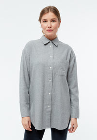 Givn Berlin Hemdbluse GBELIDA in langer Passform Blouse Mid Grey